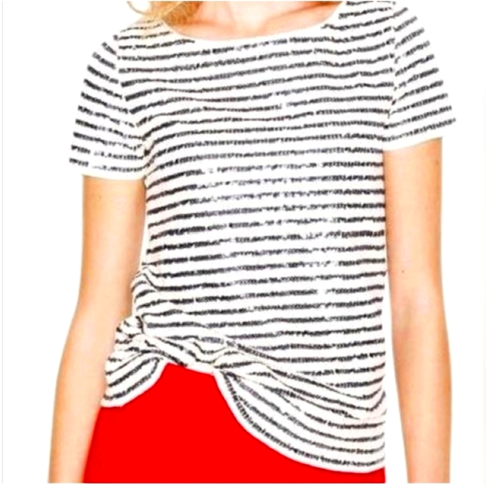 J.Crew Striped Black & White Sequin Top XXS